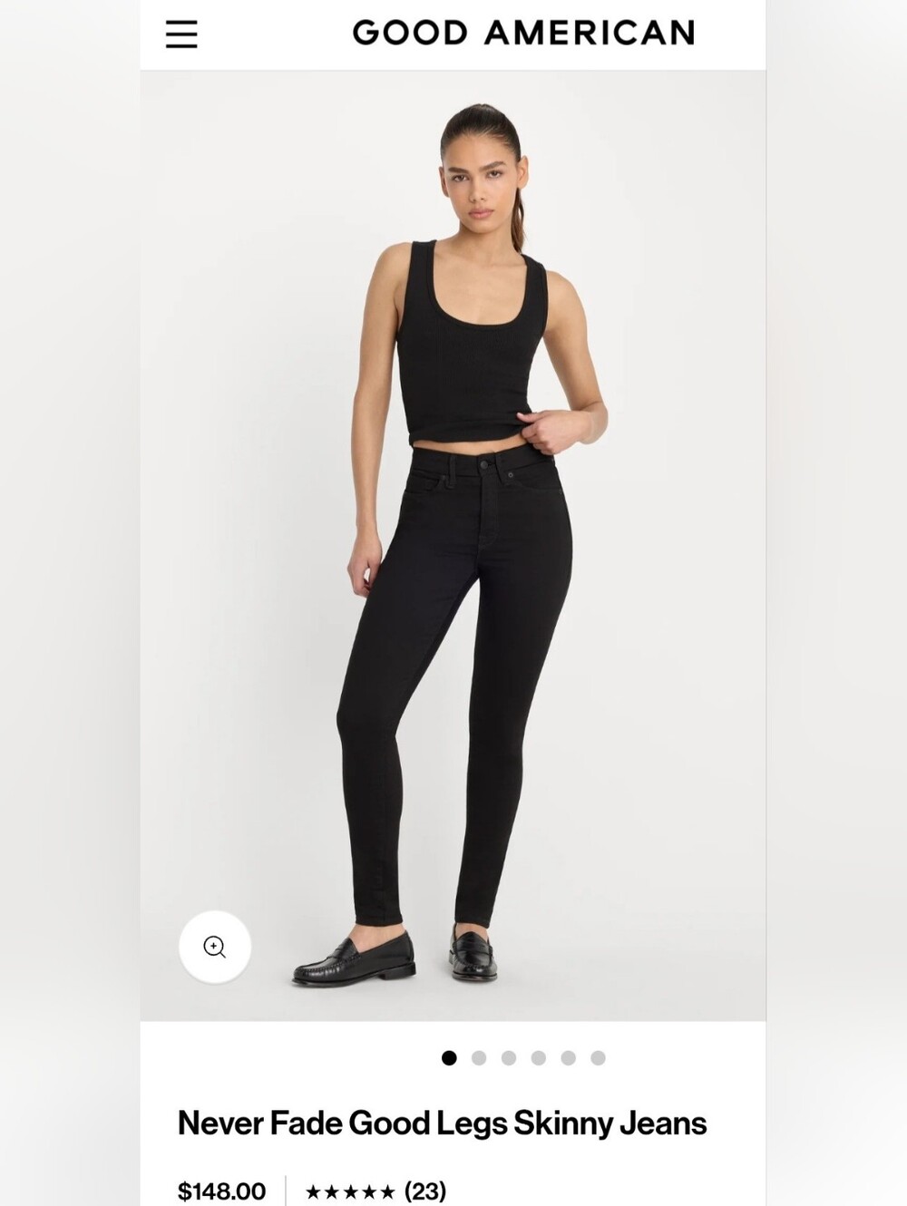 Good American Black Never Fade Skinny Jean NWT!!
